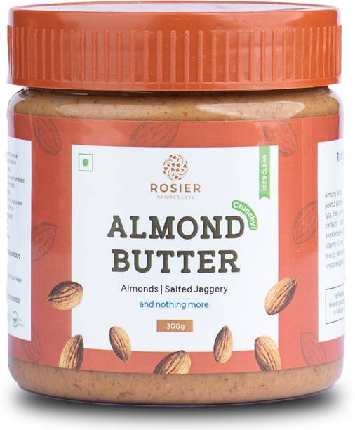 ROSIER Almond Butter Crunchy | Crunchy | High Protein | Roasted Almonds Salted Jaggery|