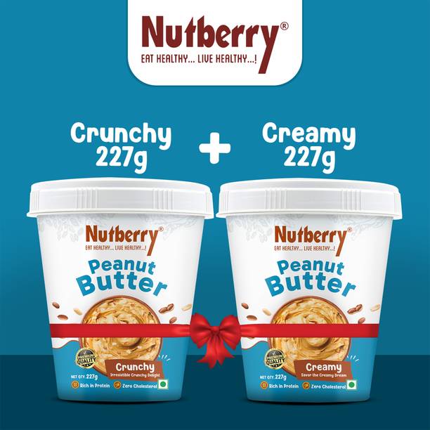 Nutberry PEANUT BUTTER CRUNCHY 227GM & PEANUT BUTTER CREAMY 227GM (COMBO PACK)