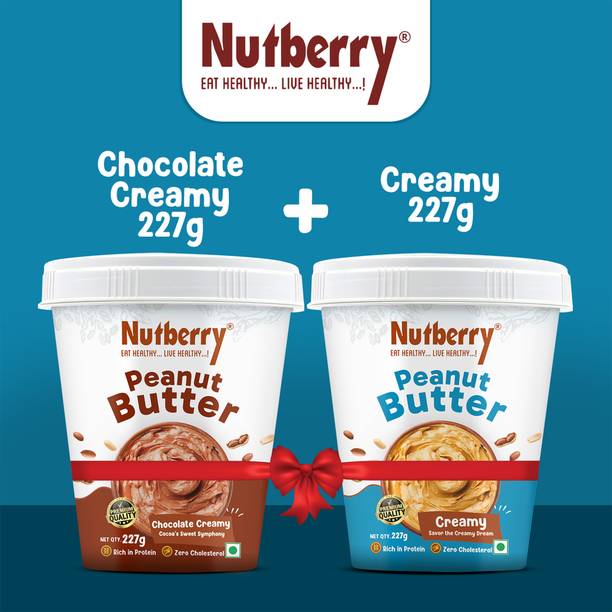 Nutberry PEANUT BUTTER CHOCOLATE CREAMY 227GM & PEANUT BUTTER CREAMY 227GM(COMBO PACK)