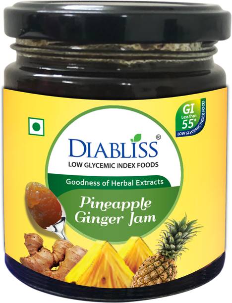 DiaBliss Pineapple Ginger Jam with Low GI Sugar Free from Chemical Sweetener