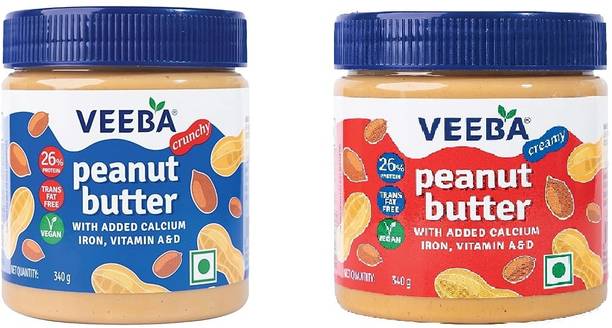 VEEBA PEANUT BUTTER CREAMY + CRUNCHY