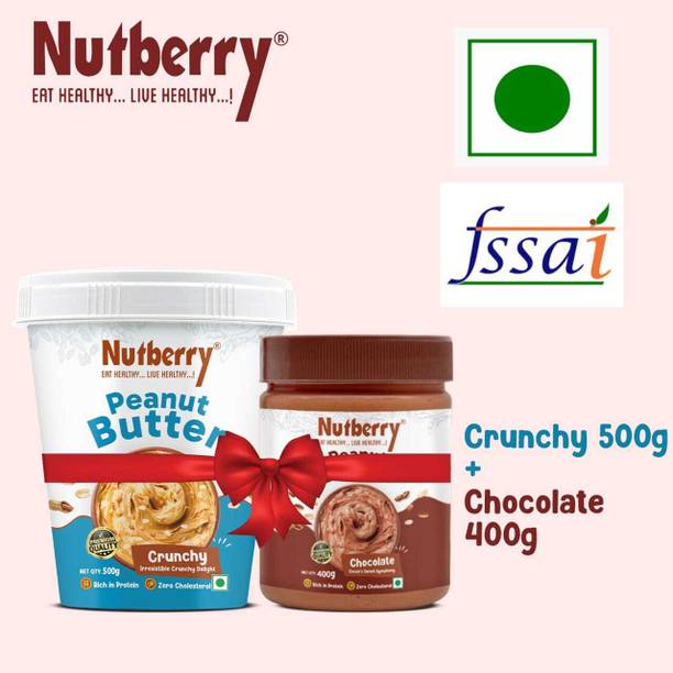 Nutberry PEANUT BUTTER CRUNCHY 500GM WITH CHOCOLATE 400GM FREE