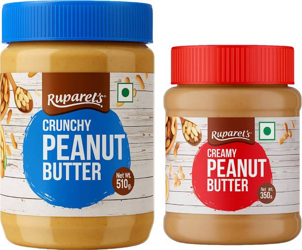 ruparel's PEANUT BUTTER Crunchy 510g and Creamy 350g Combo offer total 860g