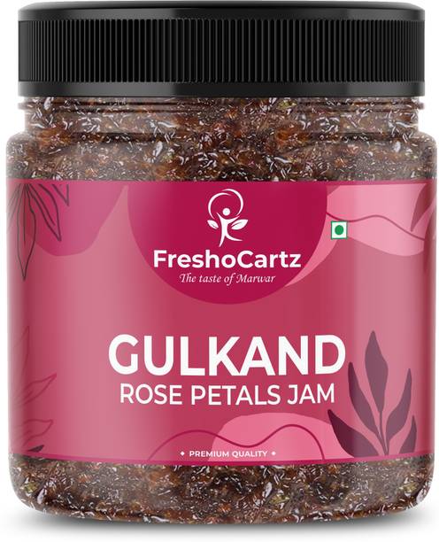 फ्रेशोकार्टज़ Natural & Organic Himalayan Gulkand - Rose Petals Jam | Rose Jam | Sweet Gulkand 400 g