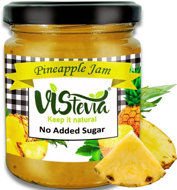 Vistevia Sugar Free Pineapple Jam (220 gm) | Diabetic Friendly | Stevia Sweetened | 100% Natural
