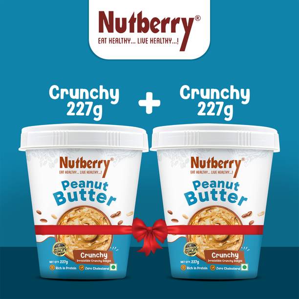 Nutberry PEANUT BUTTER CRUNCHY 227GM X 2 (COMBO PACK)