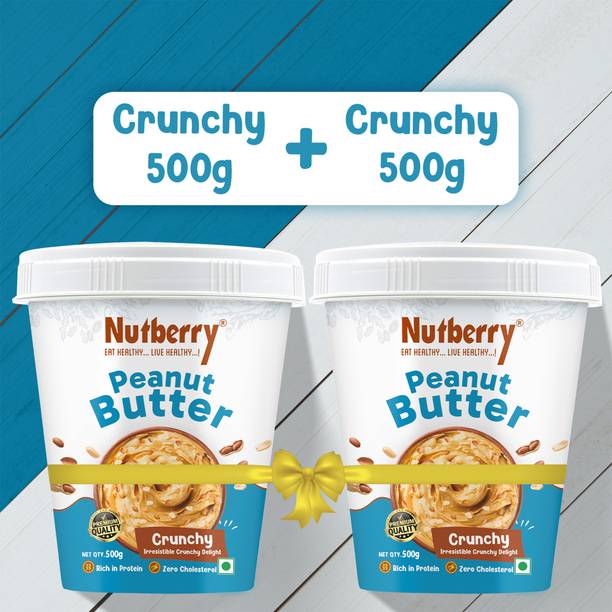 Nutberry Peanut Butter Classic Crunchy (500gm x 2)