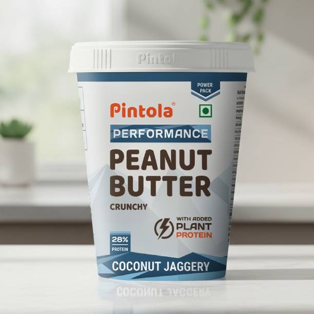 पिंटोला Coconut Jaggery Performance Series Peanut Butter (Crunchy) | Vegan Protein 510 g