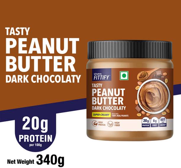 Saffola Fittify Tasty Peanut Butter Dark Chocolaty Super Creamy 340 g