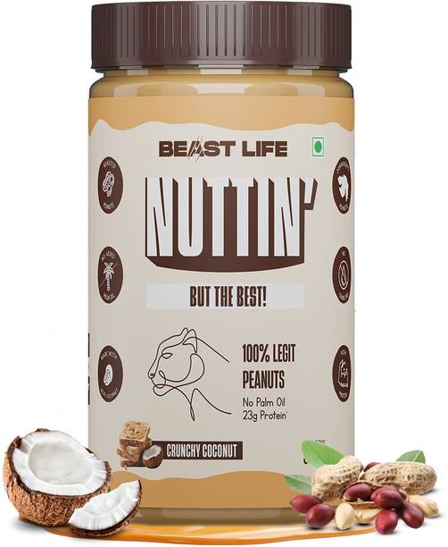 BeastLife Crunchy Coconut Peanut Butter- Non-GMO | No Palm Oil, No Transfat, 100% Peanuts