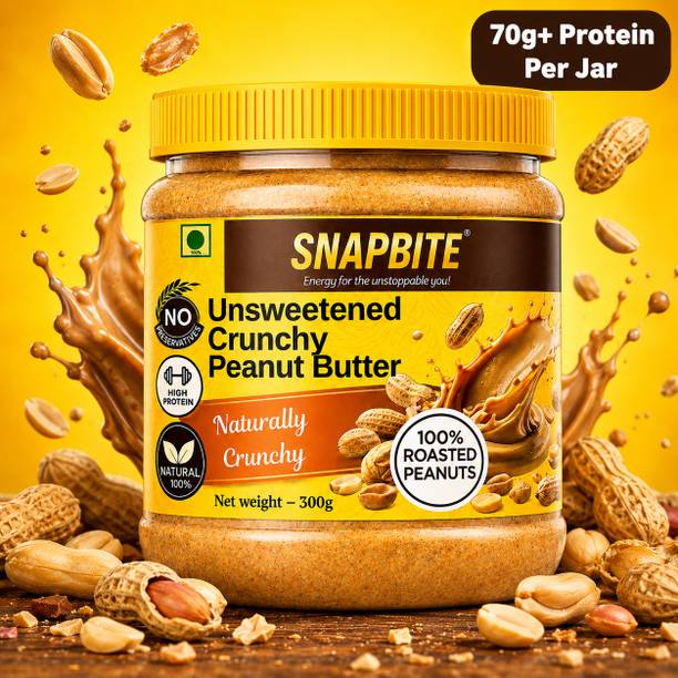 Snapbite Unsweetened Peanut Butter | 100% Roasted | No Sugar or Salt | High Protein