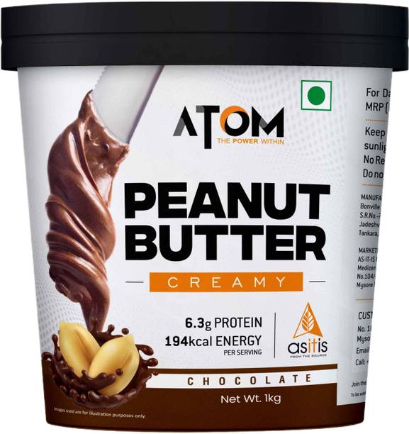 AS-IT-IS Nutrition ATOM Chocolate Peanut Butter Creamy 1Kg | Gluten Free | Cholesterol Free