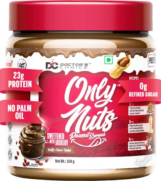डॉक्टर्स चॉइस High Protein Peanut Butter, Dark Chocolate Creamy Spread Chocolate Fudge Crunchy 350 g