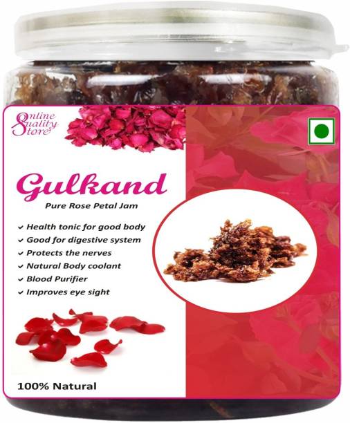 Online Quality Store Gulkand (Rose Petal Jam), 400g |Damask Rose Petals & Rock Sugar - Kesar Elaichi| 400 g