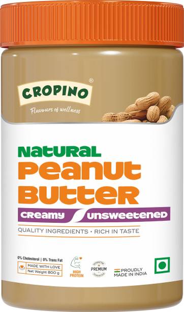 CROPINO Unsweetened Natural Creamy Peanut Butter | No Sugar & Salt | Ready to Eat