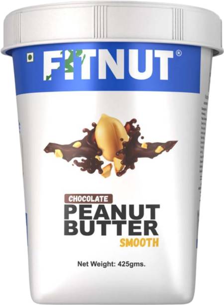 FITNUT Chocolate Smooth / Creamy Peanut Butter - Natural, High Protein, No Added Sugar