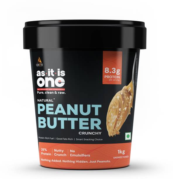 AS-IT-IS Nutrition One Peanut Butter Crunchy - High Protein, Healthy Fats & Fibre, No Added Sugar