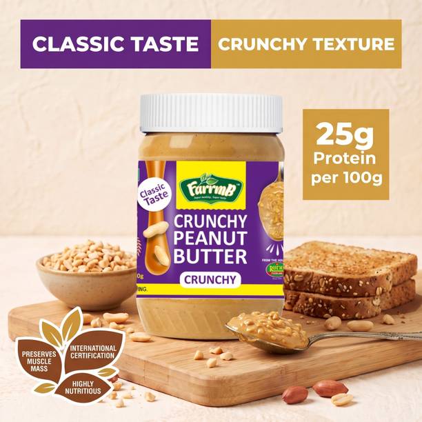 FarrmB Crunchy Peanut Butter | Classic Taste | High Protein (25g) |