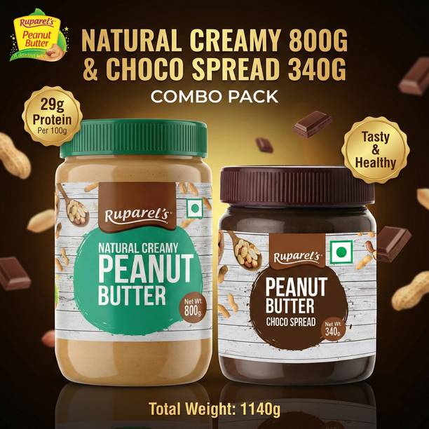 ruparel's NATURAL CREAMY 800G & CHOCO SPREAD 340G PEANU...