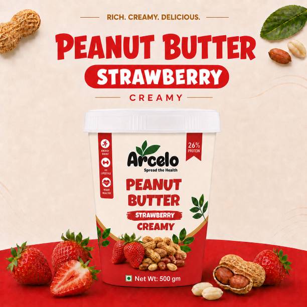 Arcelo Strawberry Creamy Peanut Butter, 26g Protein