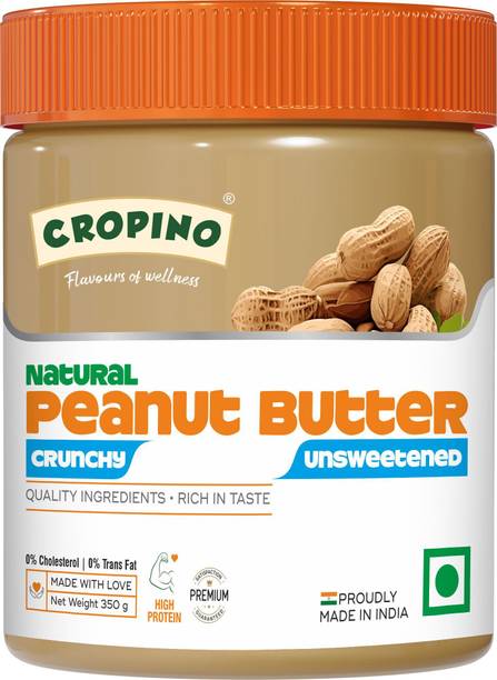 CROPINO Unsweetened Natural Peanut Butter Crunchy | No Sugar & Salt | Ready to Eat