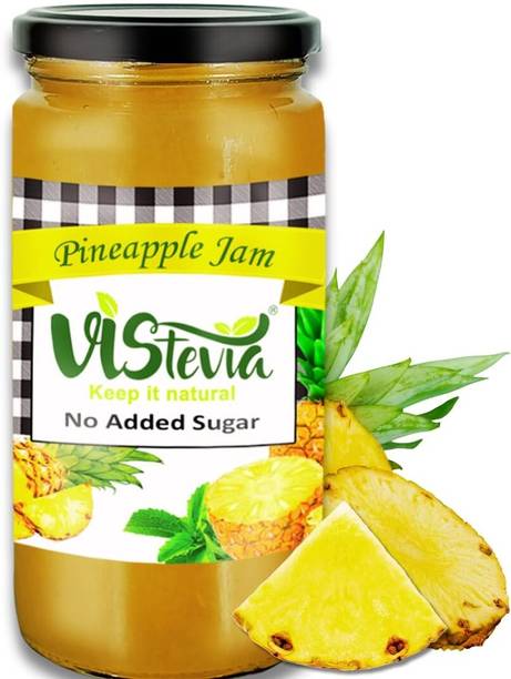 Vistevia Sugar Free Pineapple Jam (400gm) |100% Natural | Stevia Sweetened