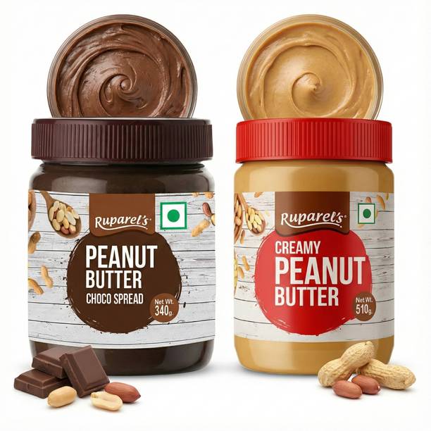 ruparel's Peanut Butter Combo Pack Choco Spread 340g & Creamy 510g