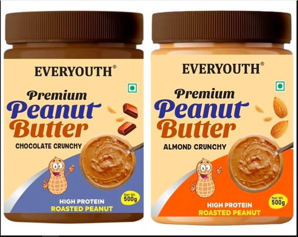 everyouth Peanut Butter Chocolate Crunchy & Almond Crunchy|26g Protein
