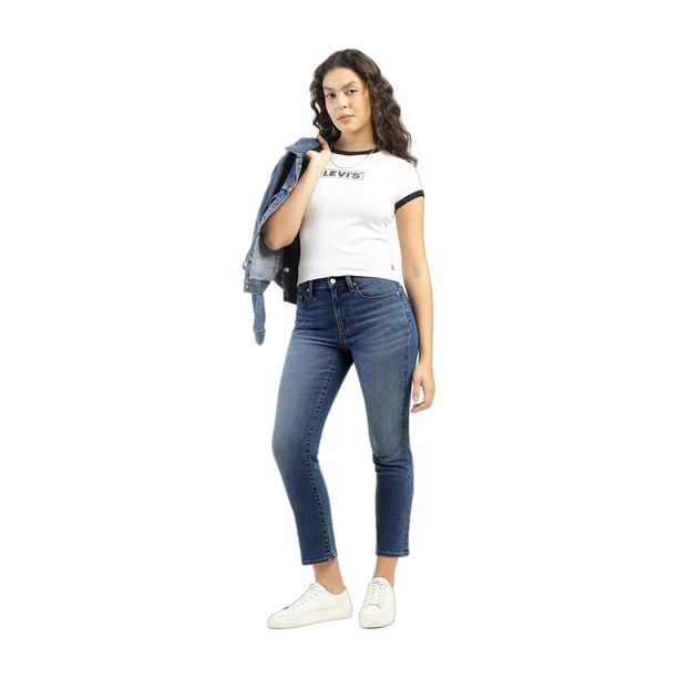 724 Women Slim High Rise Blue Jeans