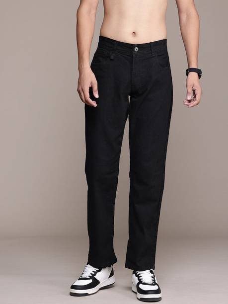 Men Slim Mid Rise Black Jeans