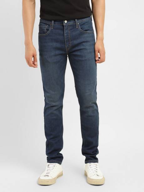 Men Tapered Fit Mid Rise Black Jeans
