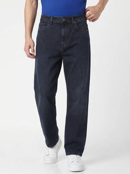 JACK & JONES Men Loose Fit Low Rise Dark Blue Jeans