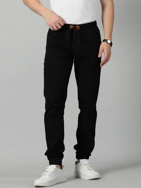 Men Jogger Fit Mid Rise Black Jeans