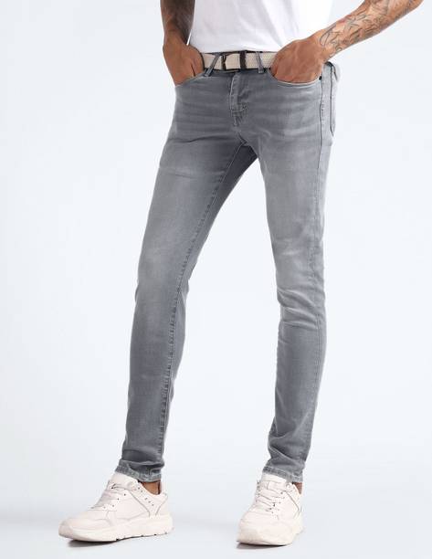 FLYING MACHINE Men Skinny Mid Rise Grey Jeans