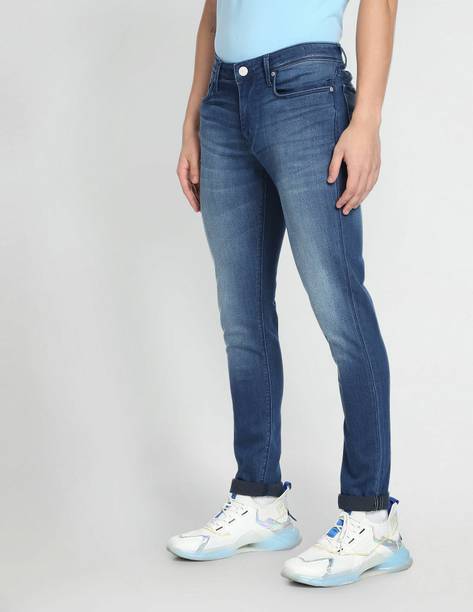 FLYING MACHINE Men Skinny Low Rise Blue Jeans