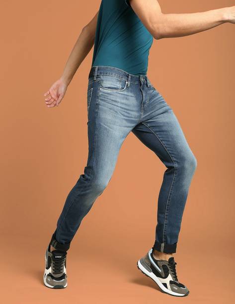 FLYING MACHINE Men Skinny Low Rise Blue Jeans