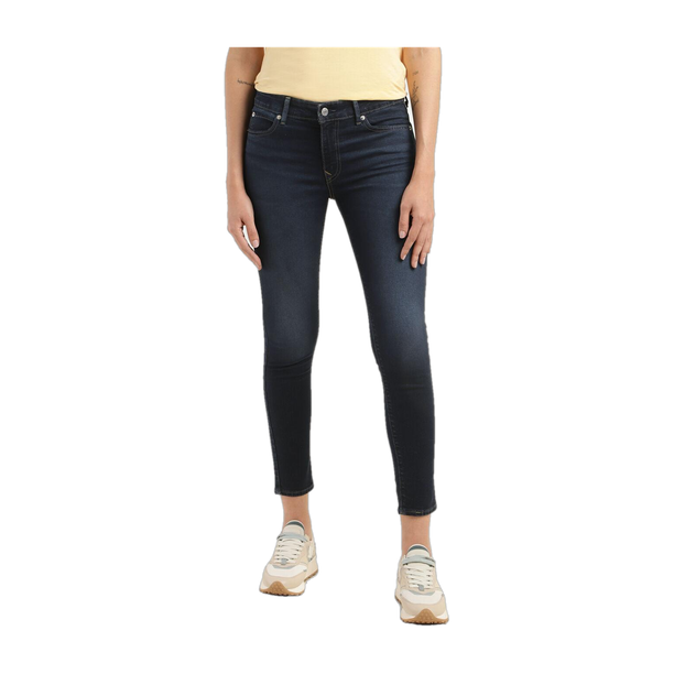 711 Women Skinny Mid Rise Dark Blue Jeans