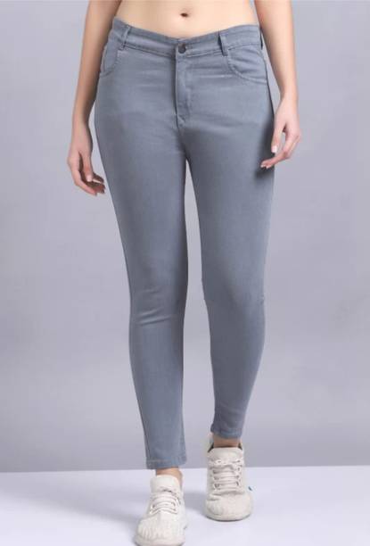 Women Skinny High Rise Grey Jeans