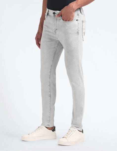 FLYING MACHINE Men Skinny Mid Rise Grey Jeans