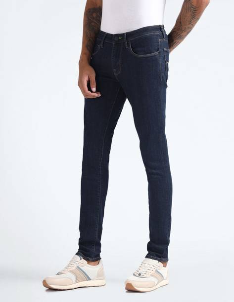 FLYING MACHINE Men Skinny Mid Rise Blue Jeans
