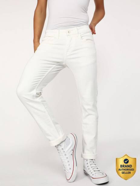 FLYING MACHINE Slim Men White Jeans