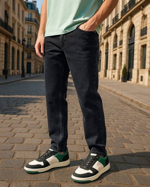 Slim Straight Fit Stretchable Men Straight Fit Mid Rise Grey Jeans