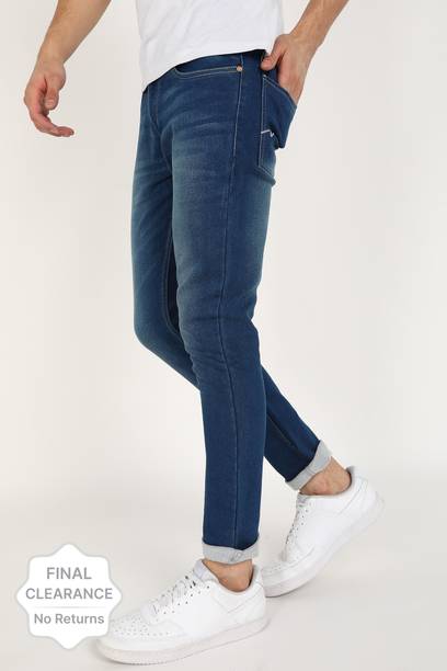 Men Skinny Low Rise Light Blue Jeans