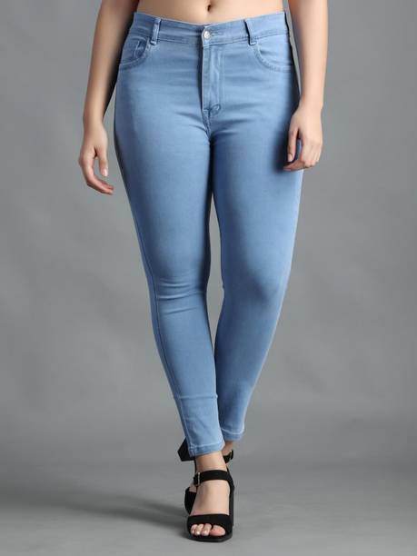 Women Slim High Rise Light Blue Jeans