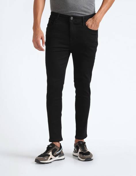 FLYING MACHINE Men Skinny Mid Rise Black Jeans