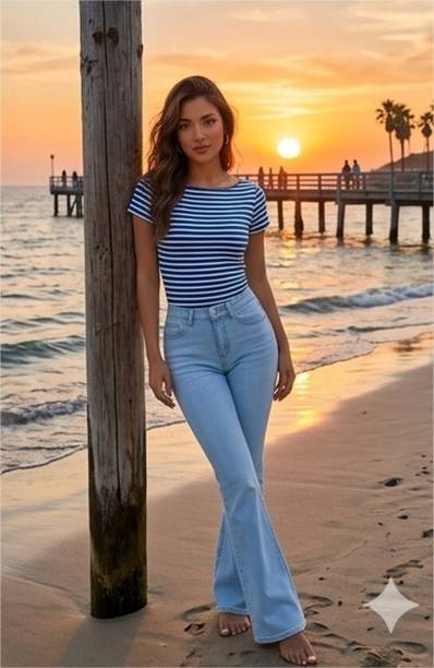 Women Regular Mid Rise Light Blue Jeans