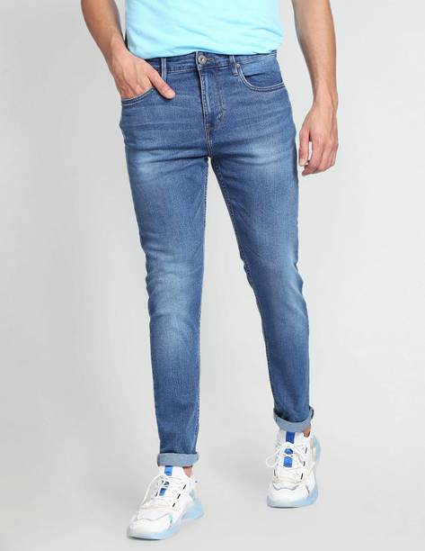 Men Regular Mid Rise Blue Jeans