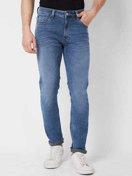 Spykar Men Slim Low Rise Dark Blue Jeans