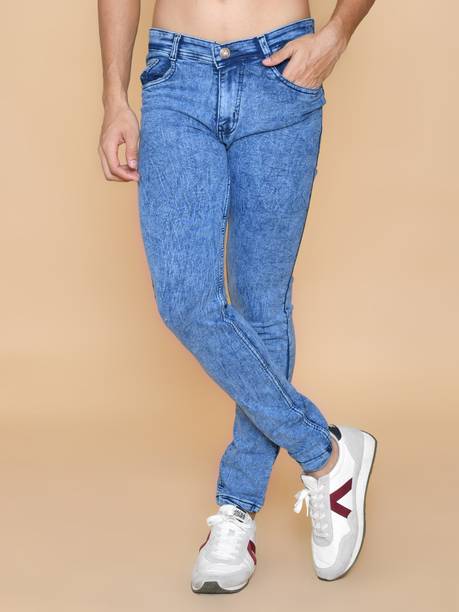Men Slim Mid Rise Light Blue Jeans