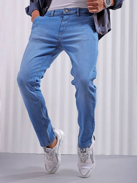 Men Slim Mid Rise Blue Jeans